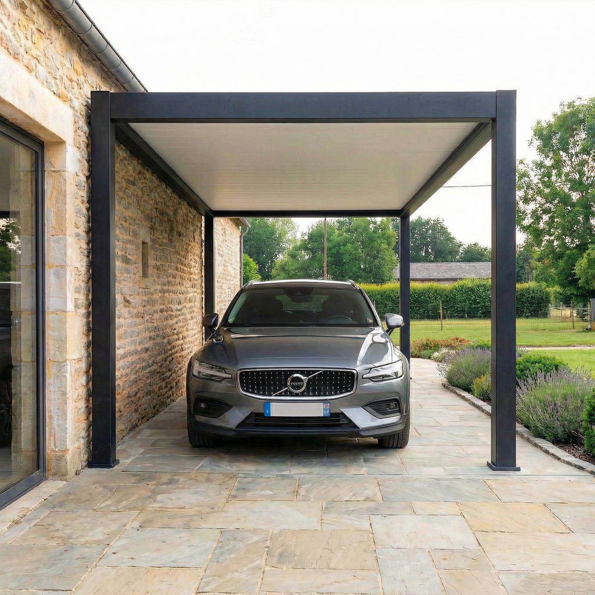 Direct Abris - Carport Aluminium 330 x 570 cm PRESTON - 18 m2 - Hauteur : 255 - 1 Voiture - Abri Voiture Autoportant - Sans Déclaration Travaux - Image 2