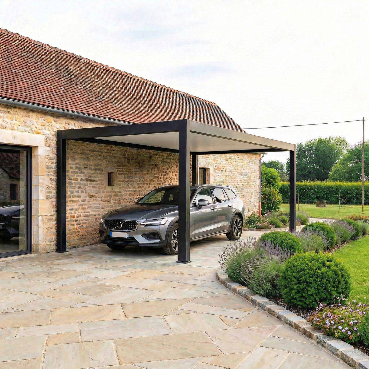 Direct Abris - Carport Aluminium 330 x 570 cm PRESTON - 18 m2 - Hauteur : 255 - 1 Voiture - Abri Voiture Autoportant - Sans Déclaration Travaux - Image 1