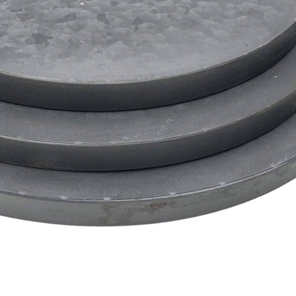 Set de 3 plateaux en zinc gris d.30.5-35.5-40.5 cm Chemin de campagne - Image 3