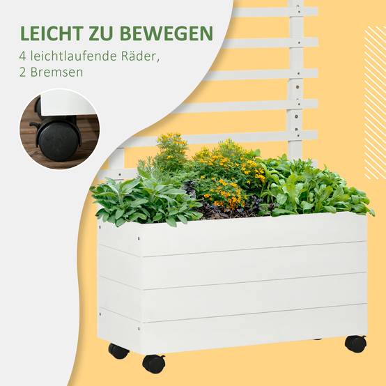 Jardinière avec treillis bois blanc 76 x 30 x 155 cm - PANGIVO - Image 8