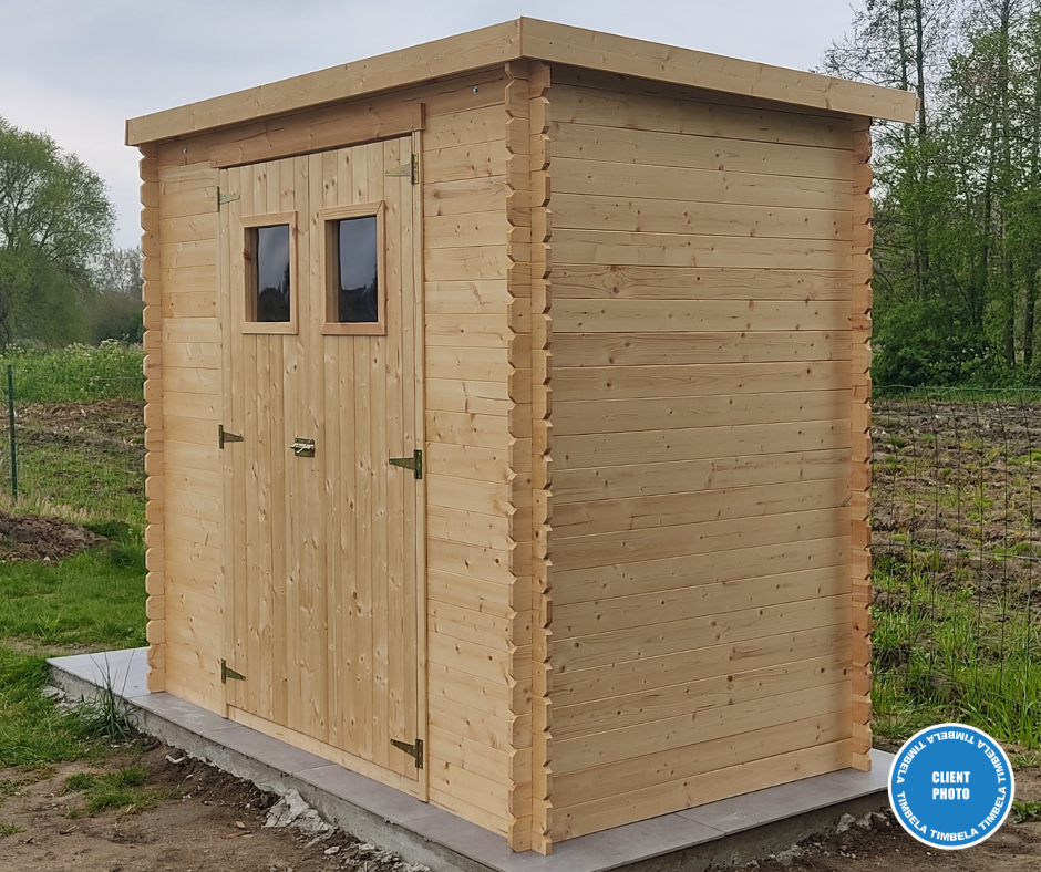 Timbela - Abri de jardin en bois l239xL142xH200 cm / 2.63 m² avec sol traité - Stockage extérieur - 19 mm d’épaisseur - Timbela M310+M310G - Image 10