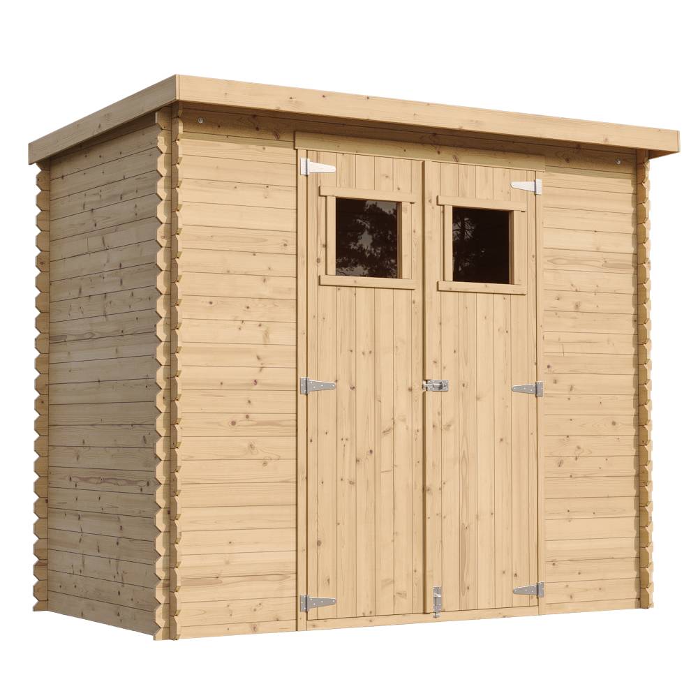 Timbela - Abri de jardin en bois l239xL142xH200 cm / 2.63 m² avec sol traité - Stockage extérieur - 19 mm d’épaisseur - Timbela M310+M310G - Image 2