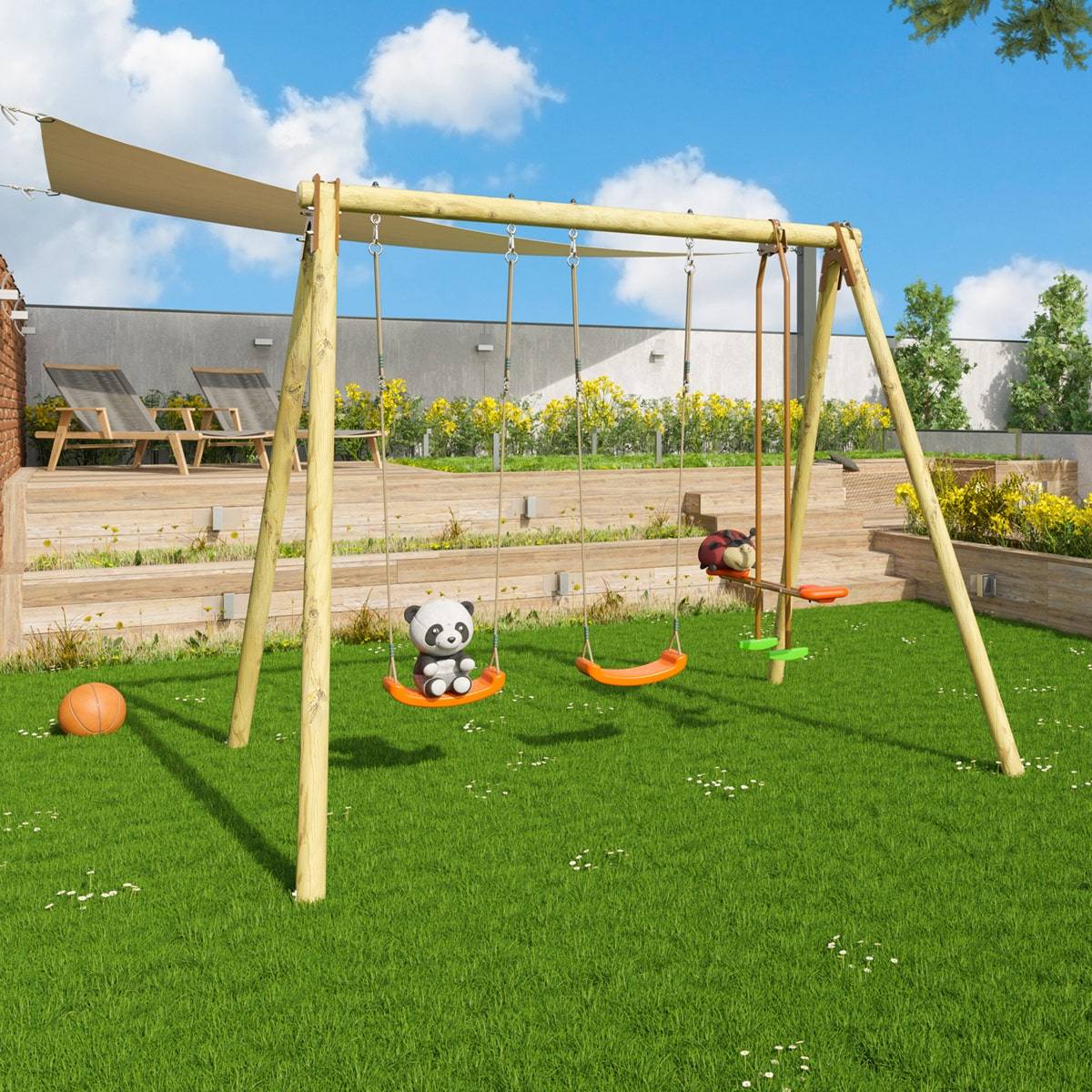 Portique bois Artix Darifou 2,30 m 4 enfants - Image 8