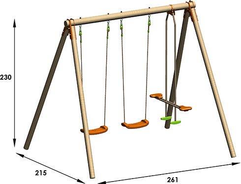Portique bois Artix Darifou 2,30 m 4 enfants - Image 3