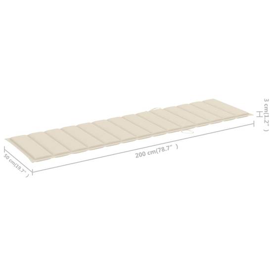 Ensemble 2 Lits Jardin Teck Table Latérale et Coussins Crème – ComfortXL Outdoor Living - Image 9