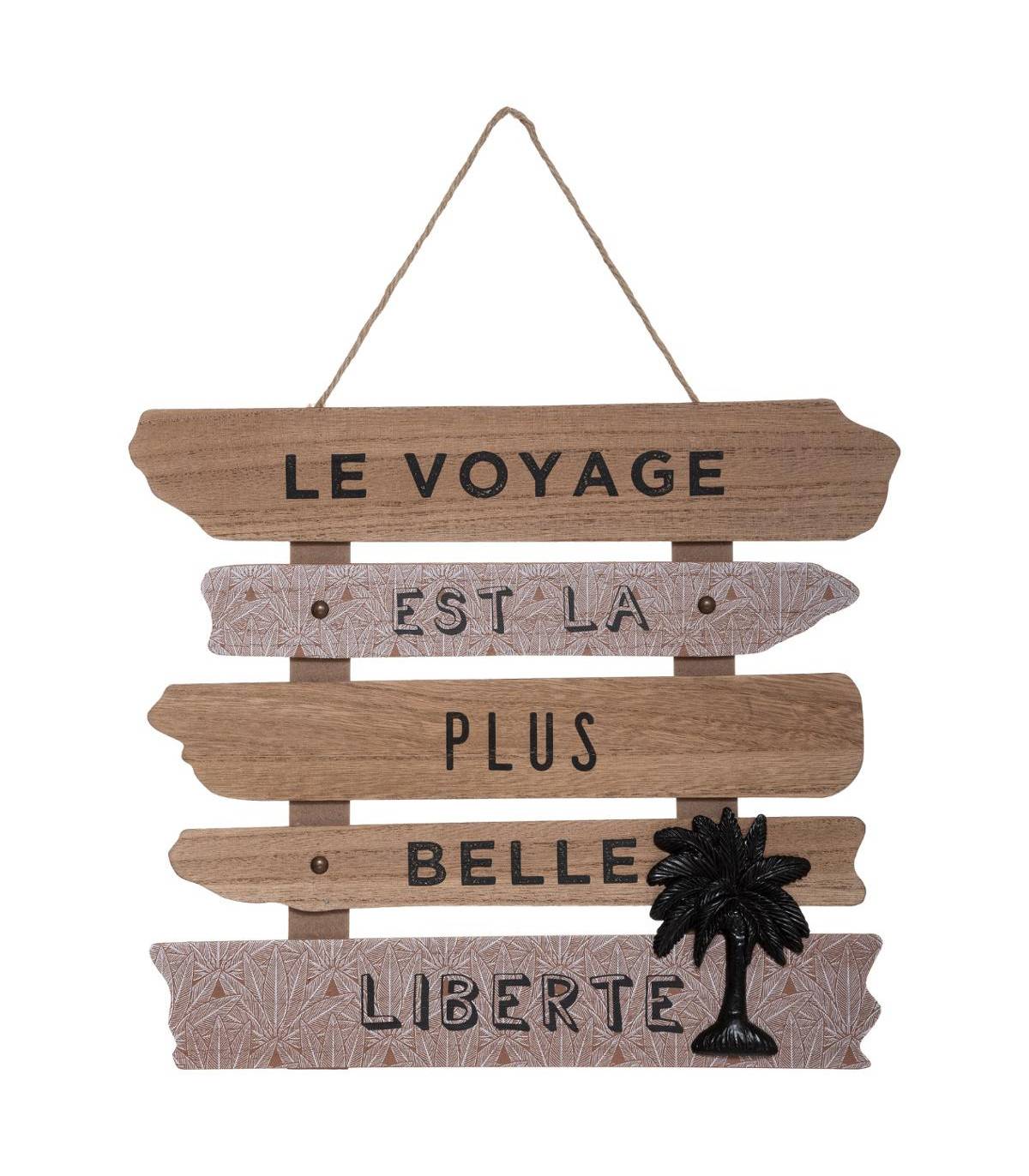 Déco murale en bois Pancarte avec Citation 37,5 x 32,5 cm - Image 1