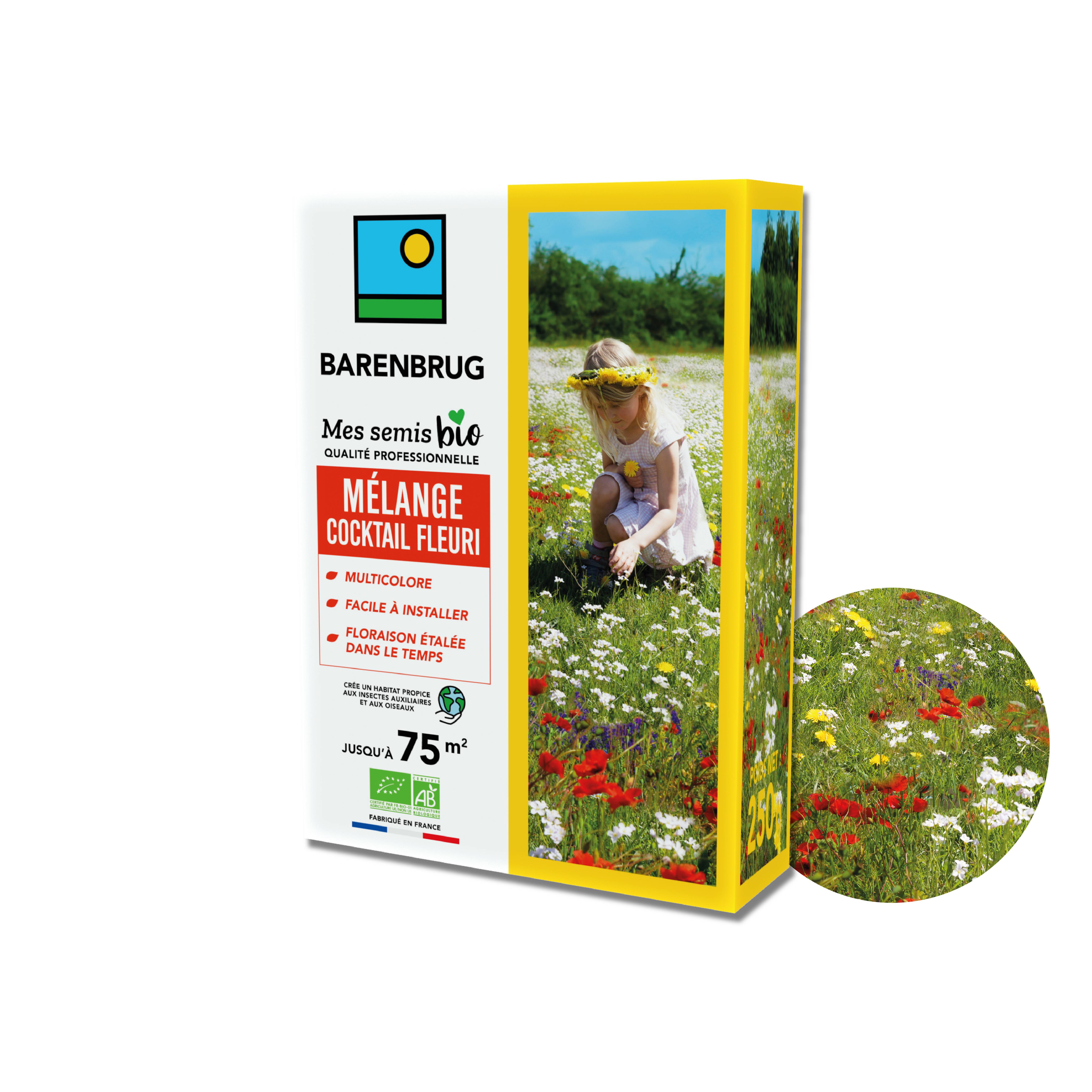 Mélange Cocktail fleuri - Multicolore - Facile à Installer - Floraison Étalée - Crée un Habitat Propice aux Insectes & Oiseaux - 250G - BARENBRUG