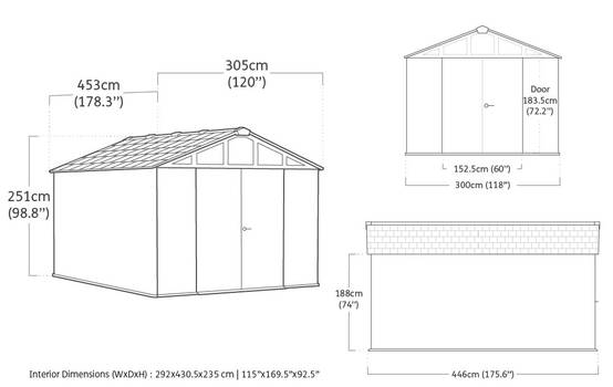 Keter - Abri de jardin résine gris aspect bois 12,5 m² Stronghold 1015 - Keter - Image 6