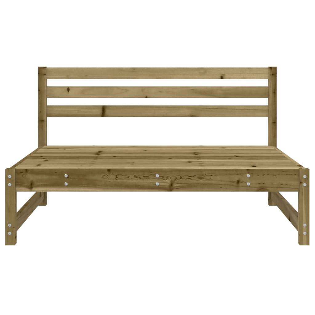Canapé central de jardin large en pin imprégné traité 120 cm pour un salon extérieur durable et de grande taille Brun – ComfortXL Outdoor Living - Image 3