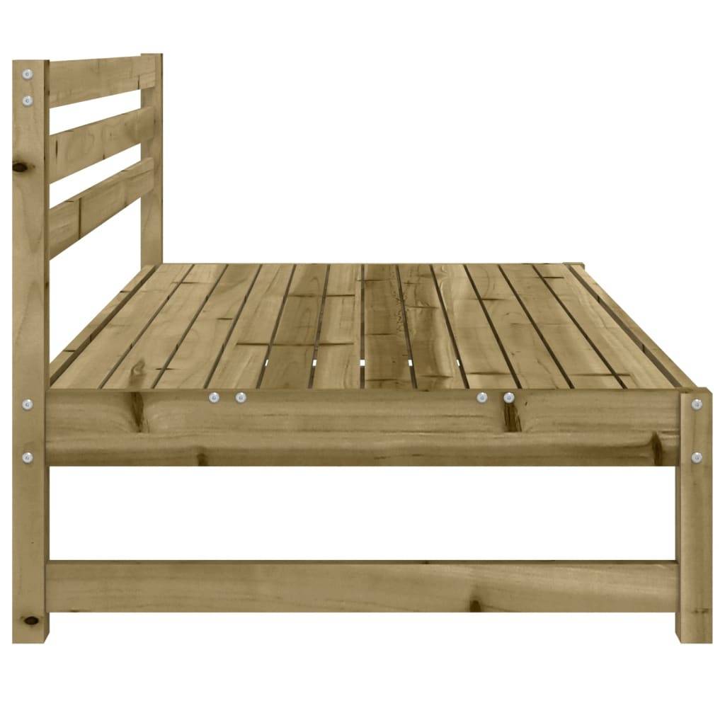 Canapé central de jardin large en pin imprégné traité 120 cm pour un salon extérieur durable et de grande taille Brun – ComfortXL Outdoor Living - Image 4