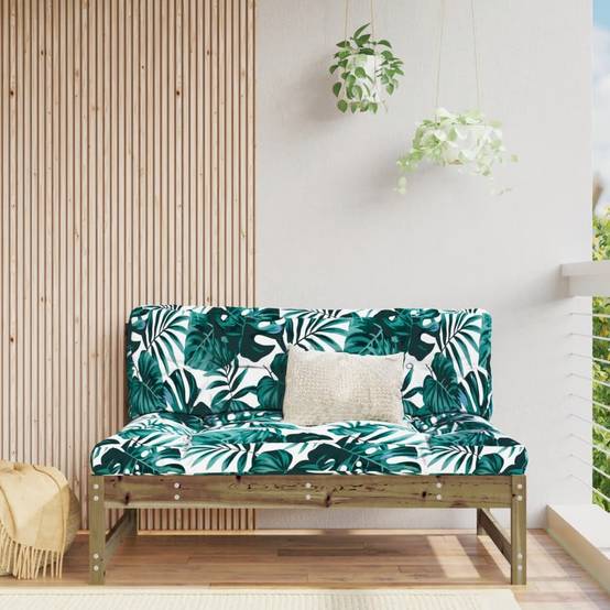 Canapé central de jardin large en pin imprégné traité 120 cm pour un salon extérieur durable et de grande taille Brun – ComfortXL Outdoor Living - Image 1