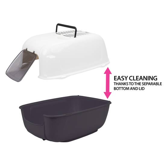 Ferplast - Ferplast Bac Litiere pour Chat, Maison de toilette pour Chat, 2 filtres à charbon actif anti-odeur inclus, Porte battante obscurcie, 39,5 x 52,5 x h - Image 6
