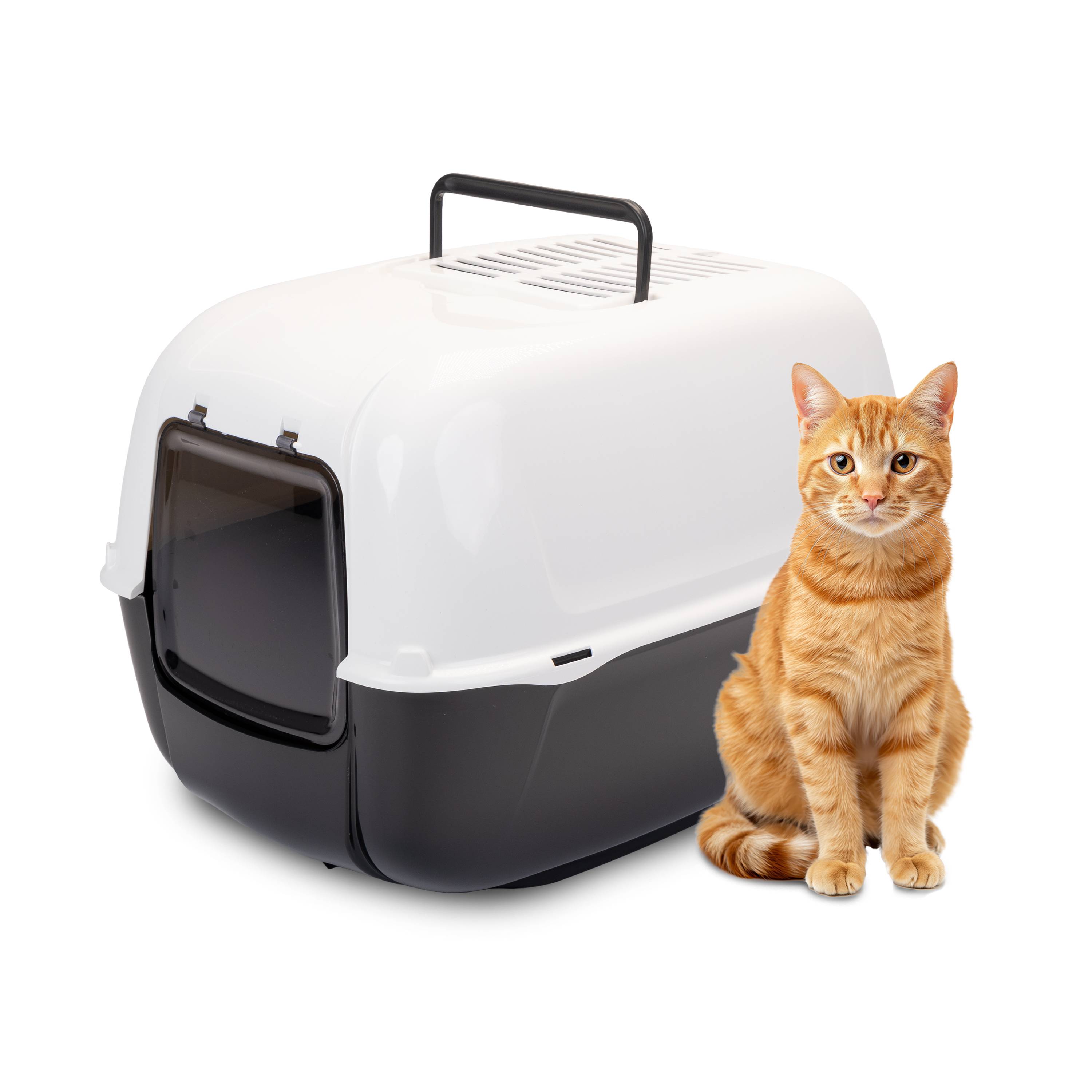 Ferplast - Ferplast Bac Litiere pour Chat, Maison de toilette pour Chat, 2 filtres à charbon actif anti-odeur inclus, Porte battante obscurcie, 39,5 x 52,5 x h - Image 4