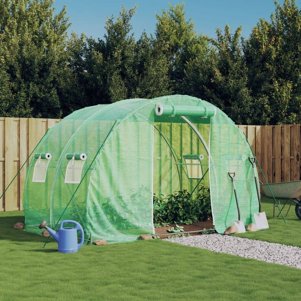 Vidaxl - Serre avec cadre en acier vert 6 m² 3x2x2 m vidaXL 364077 - Image 1
