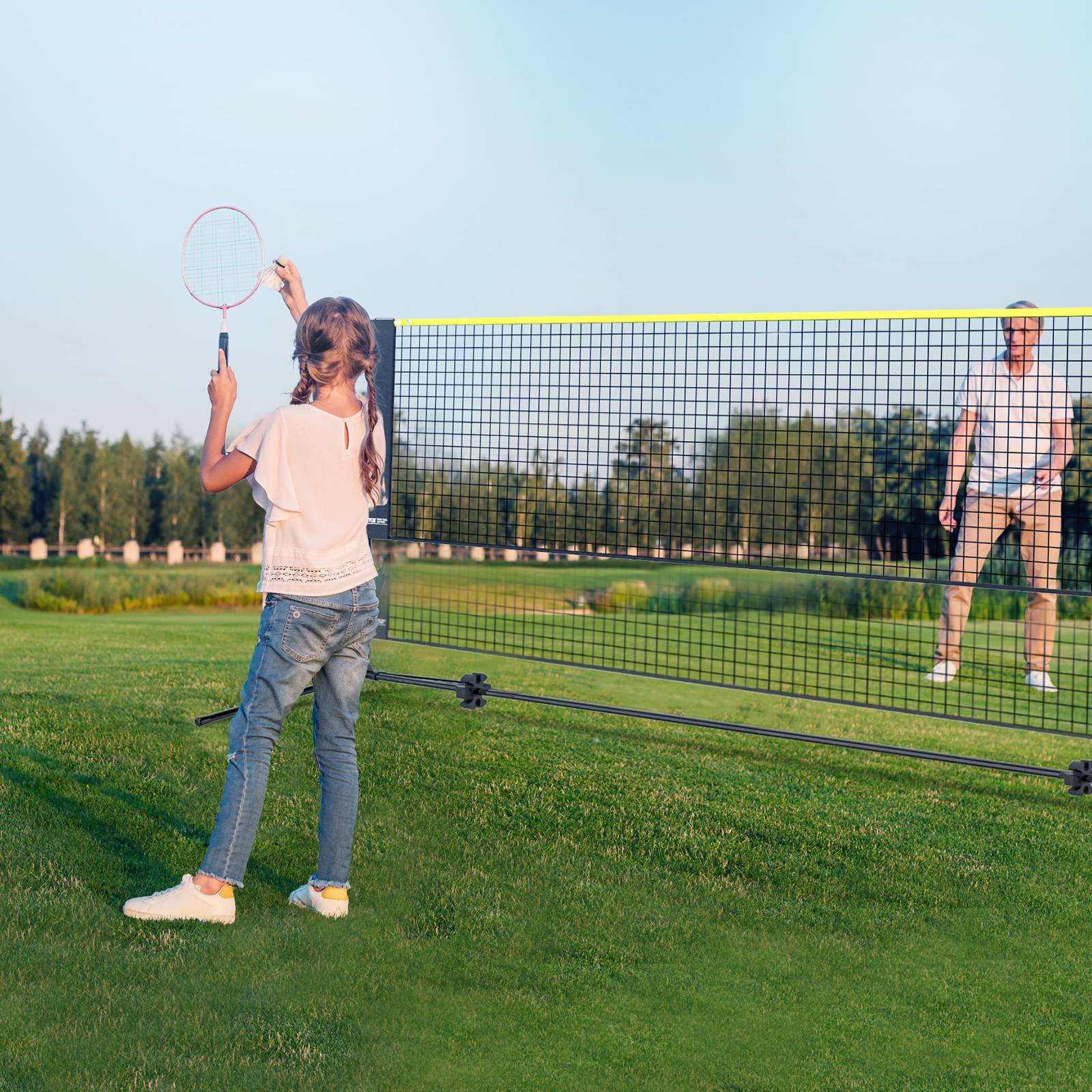 Vevor - VEVOR Filet badminton volley-ball pickleball 510 cm, poteaux, hauteur réglable. Sac transport. - Image 8