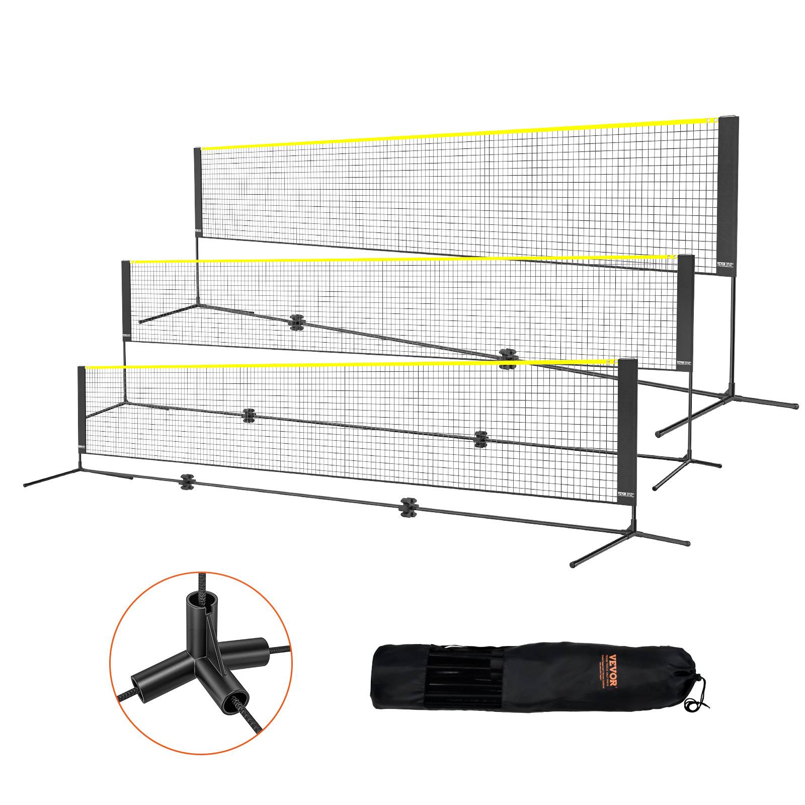 Vevor - VEVOR Filet badminton volley-ball pickleball 510 cm, poteaux, hauteur réglable. Sac transport. - Image 1