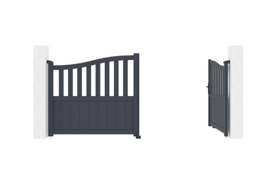 Casanoov Portail battant 3 m MEIJE H.140 cm aluminium gris - Image 6