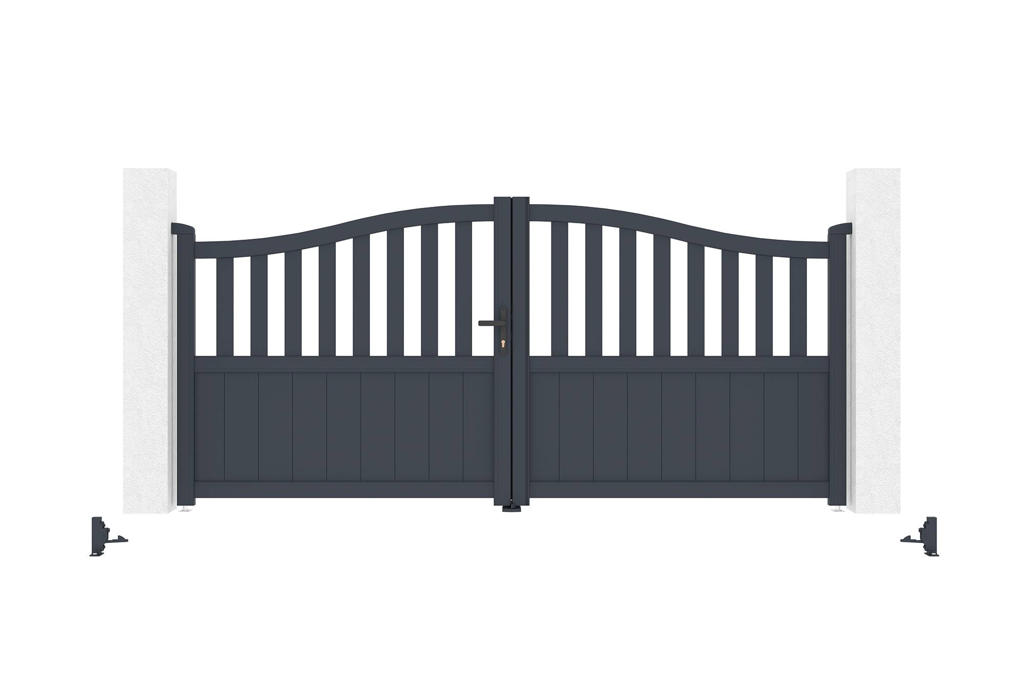Casanoov Portail battant 3 m MEIJE H.140 cm aluminium gris - Image 7
