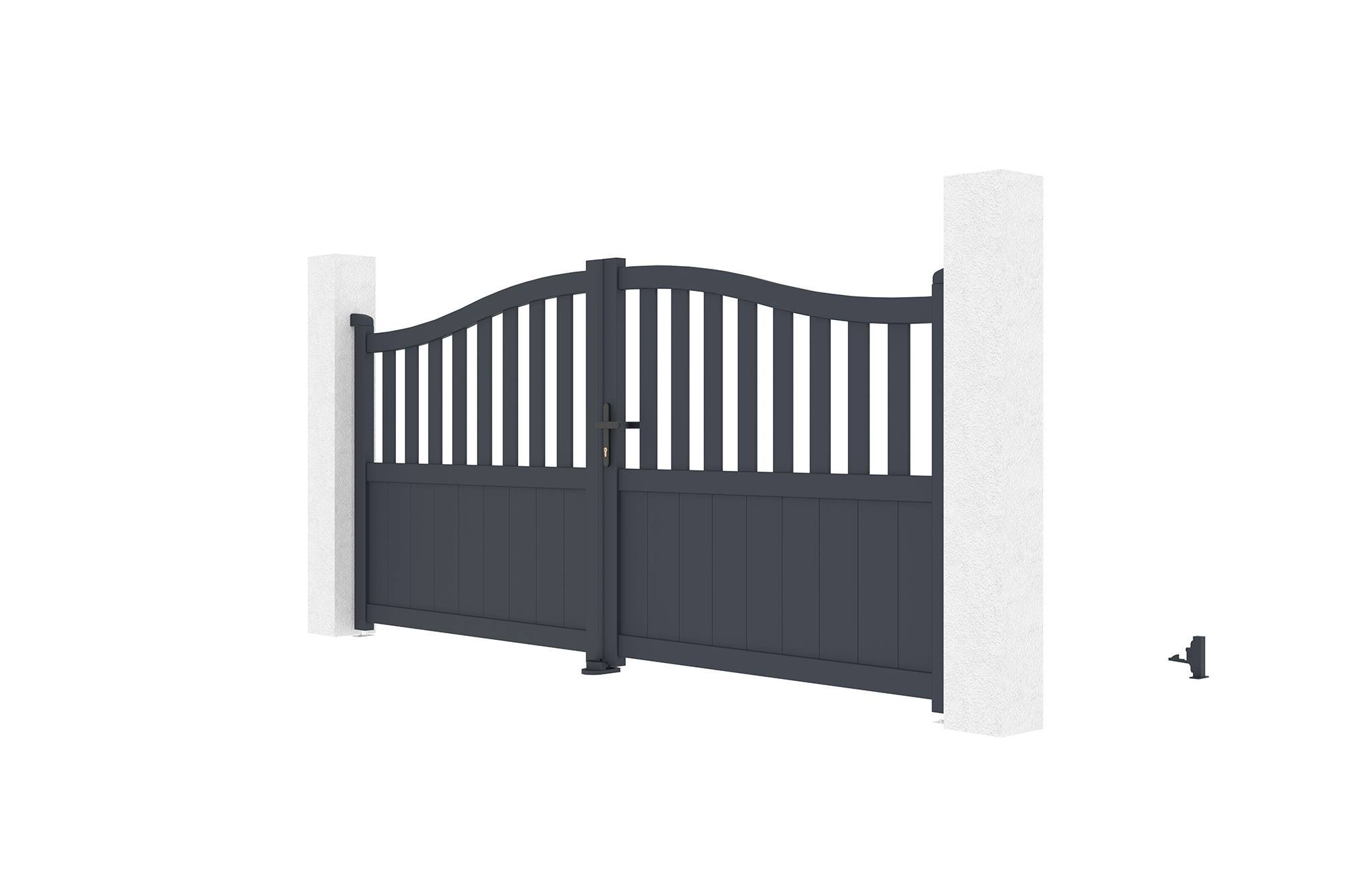 Casanoov Portail battant 3 m MEIJE H.140 cm aluminium gris - Image 5