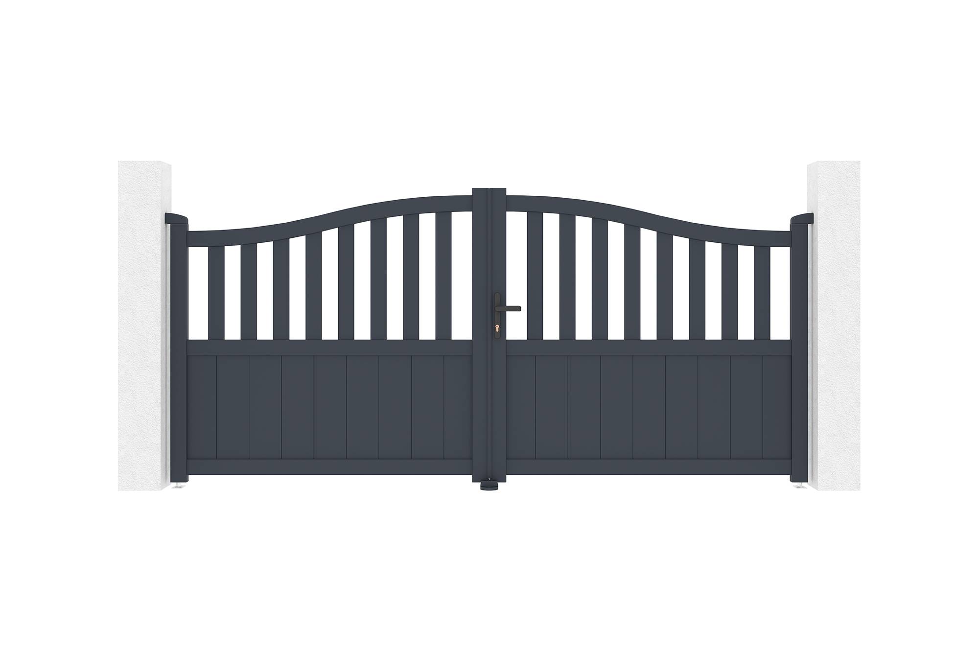 Casanoov Portail battant 3 m MEIJE H.140 cm aluminium gris - Image 3