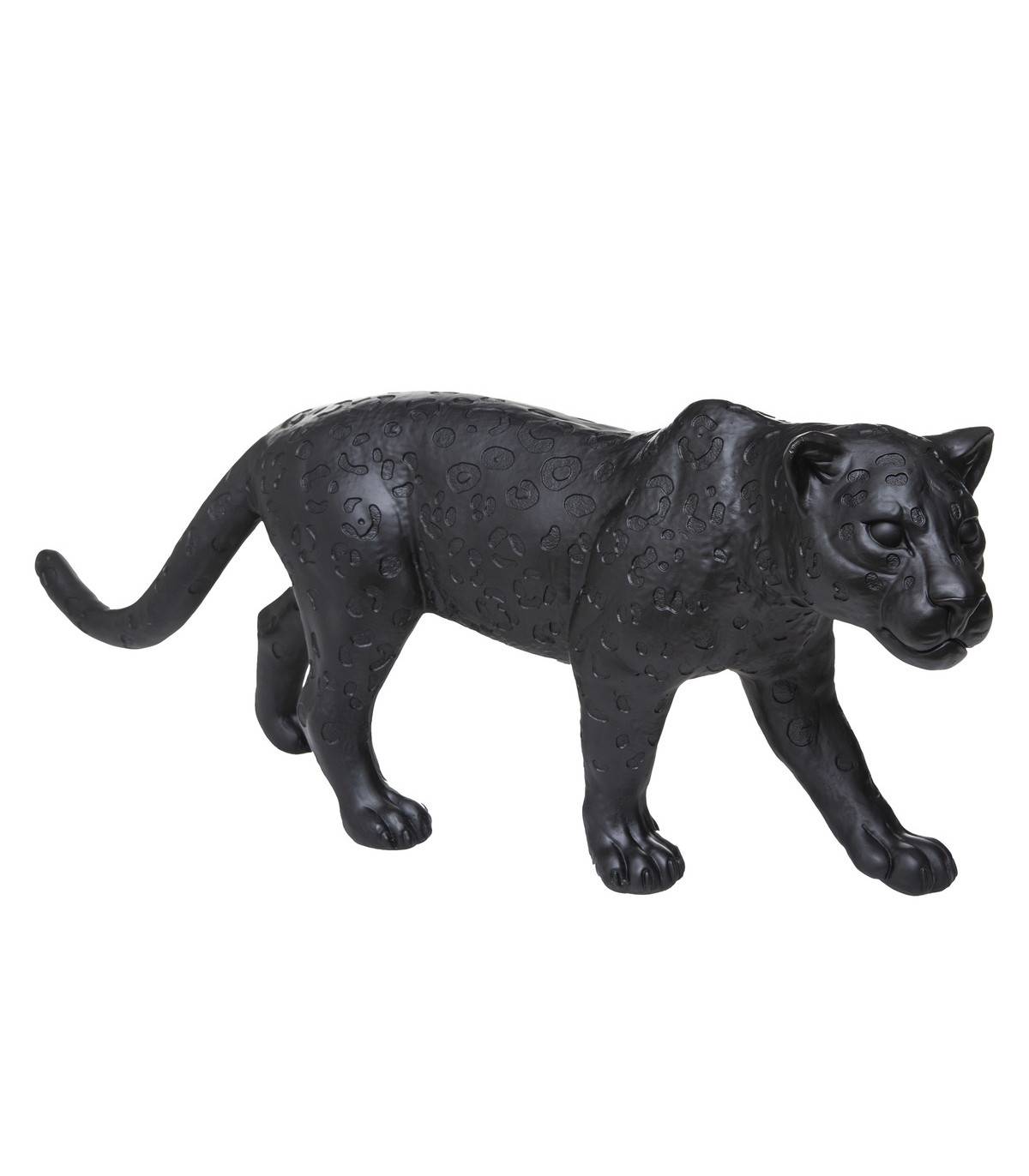 Objet déco Léopard en résine noire 70 x 18 x 28 cm - Image 1