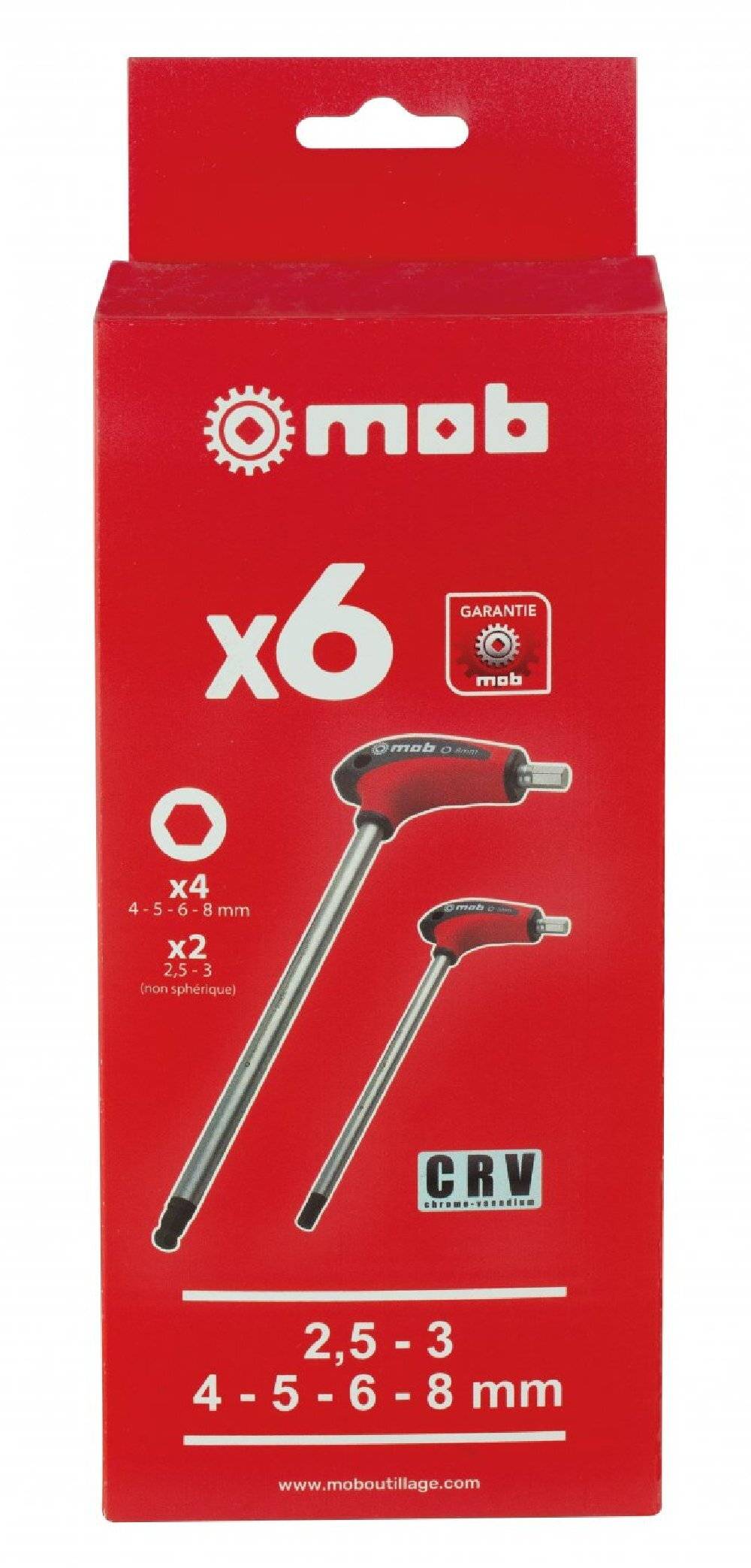 Jeu de 6 clés mâles en t 6 pans - MOB - Image 2