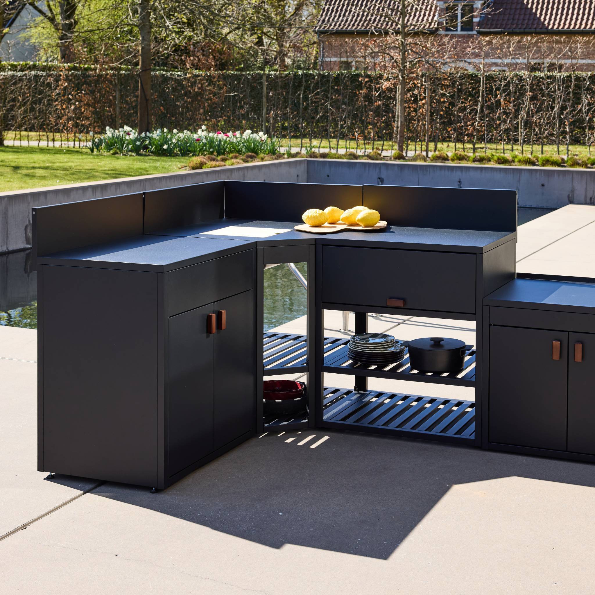 sweeek - Cuisine extérieure 6 modules acier noir - Thira | sweeek - Image 5