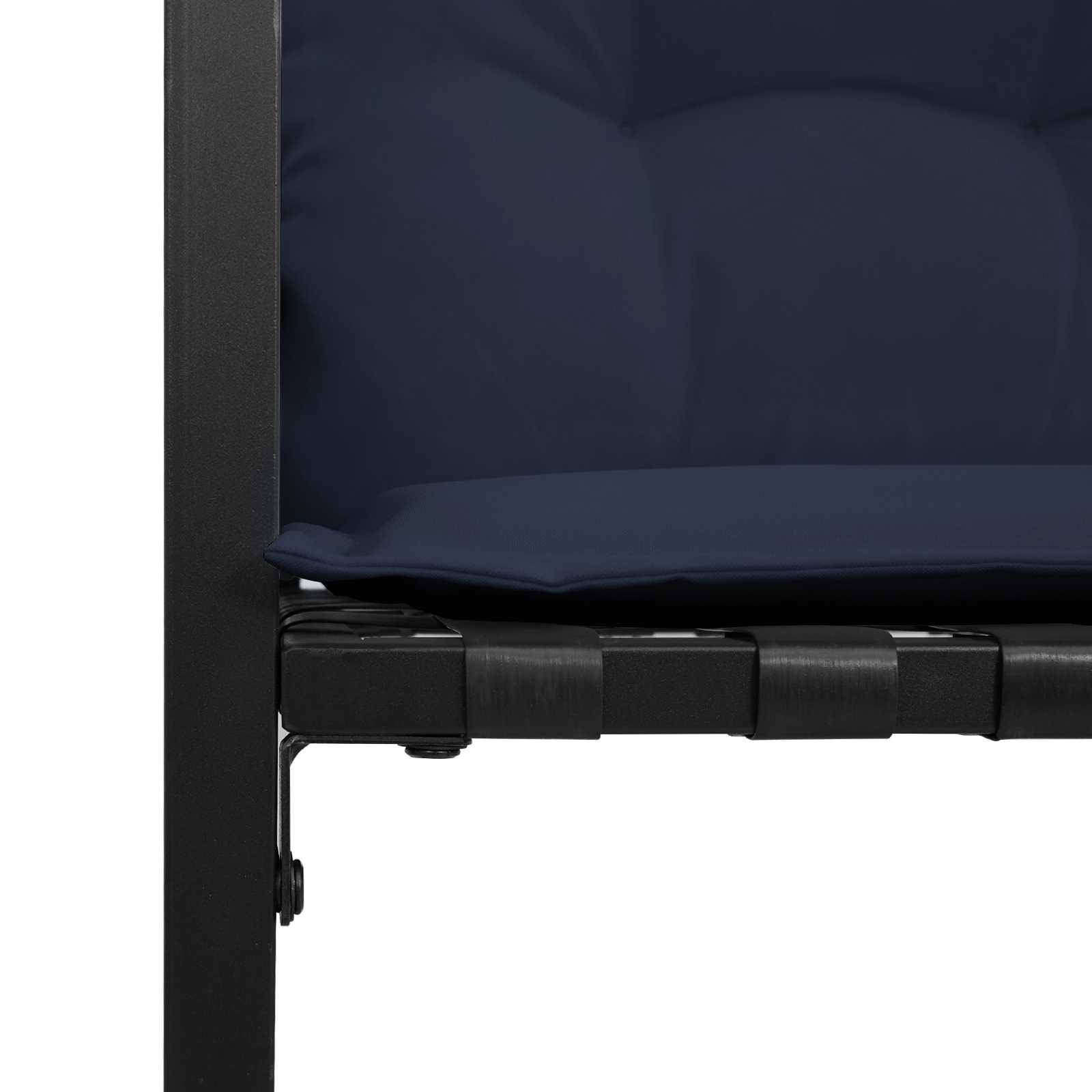 PANGIVO - Banc de jardin bois d'acacia et acier bleu marine 114 x 55 x 77 cm - PANGIVO - Image 7