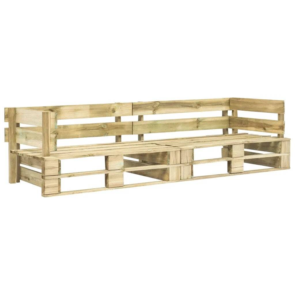 Vidaxl - Canapé en palette brute 2 places - vidaXL - Bois - Marron Brun - Image 3