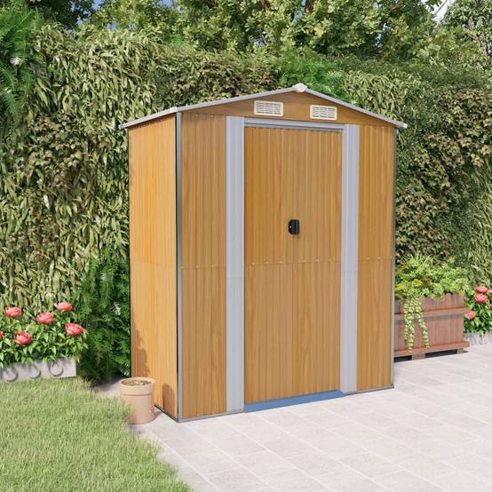 Vidaxl - Abri de jardin Marron clair 192x108x223 cm Métal galvanisé vidaXL 319275 - Image 1