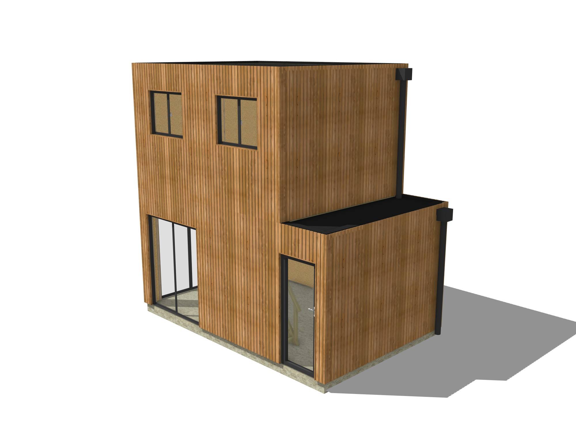 Bureau de jardin 4 saisons en bois 5,5 x 3,5 x 2,7 m / isolation RE2020 avec mezzanine et terrasse - Image 2