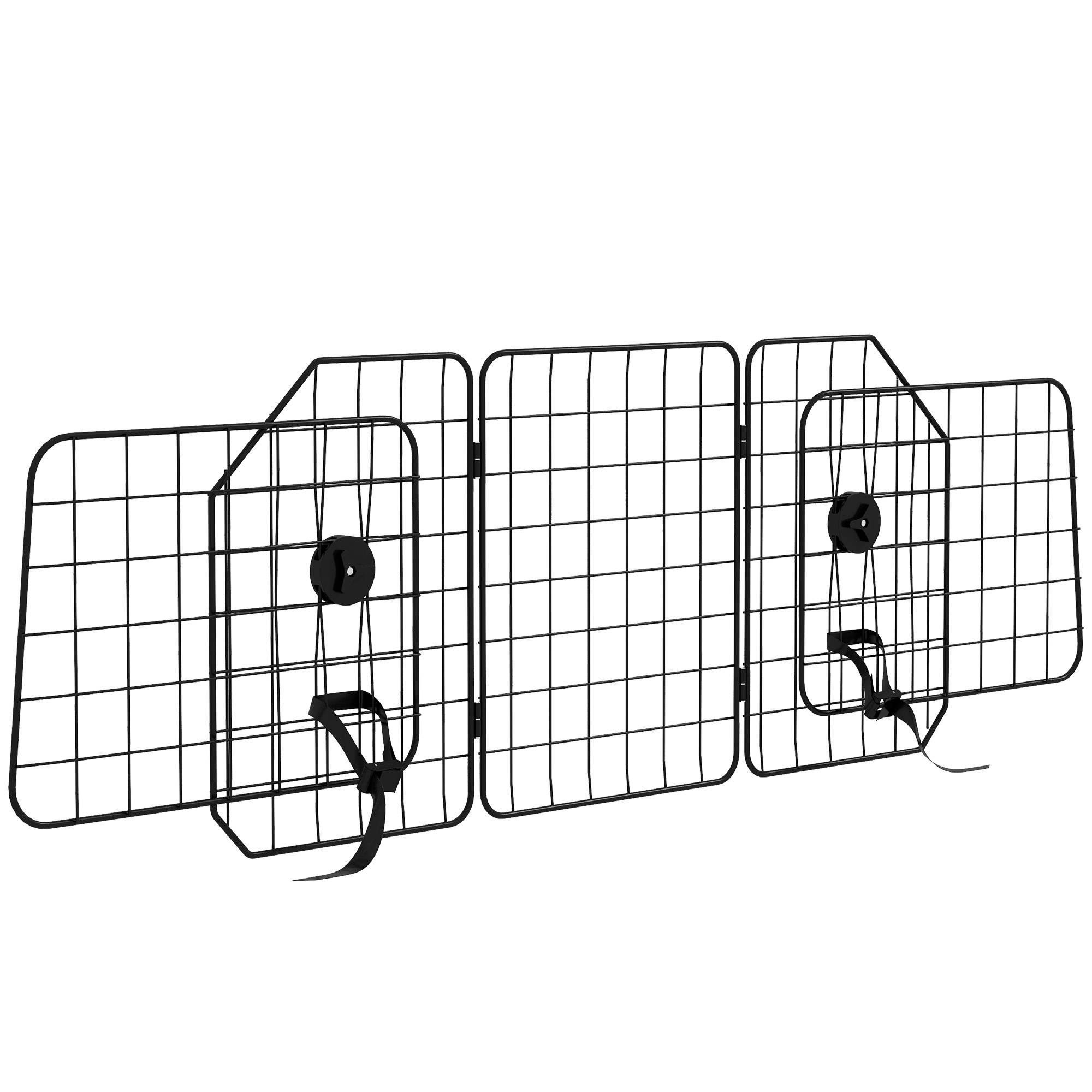 Sans Marque - Barrière sécurité chien voiture largeur réglable pliable 93-150x42 cm noire - Image 1