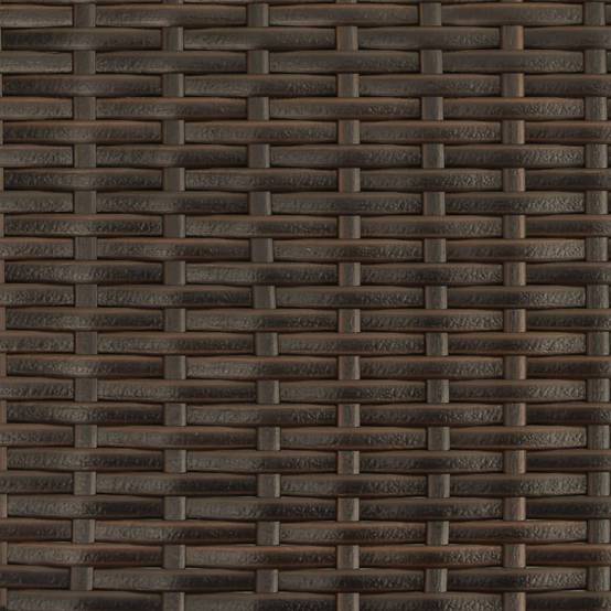 Chaise longue | Transat | Bain de soleil avec auvent et coussins marron résine tressée - Image 10