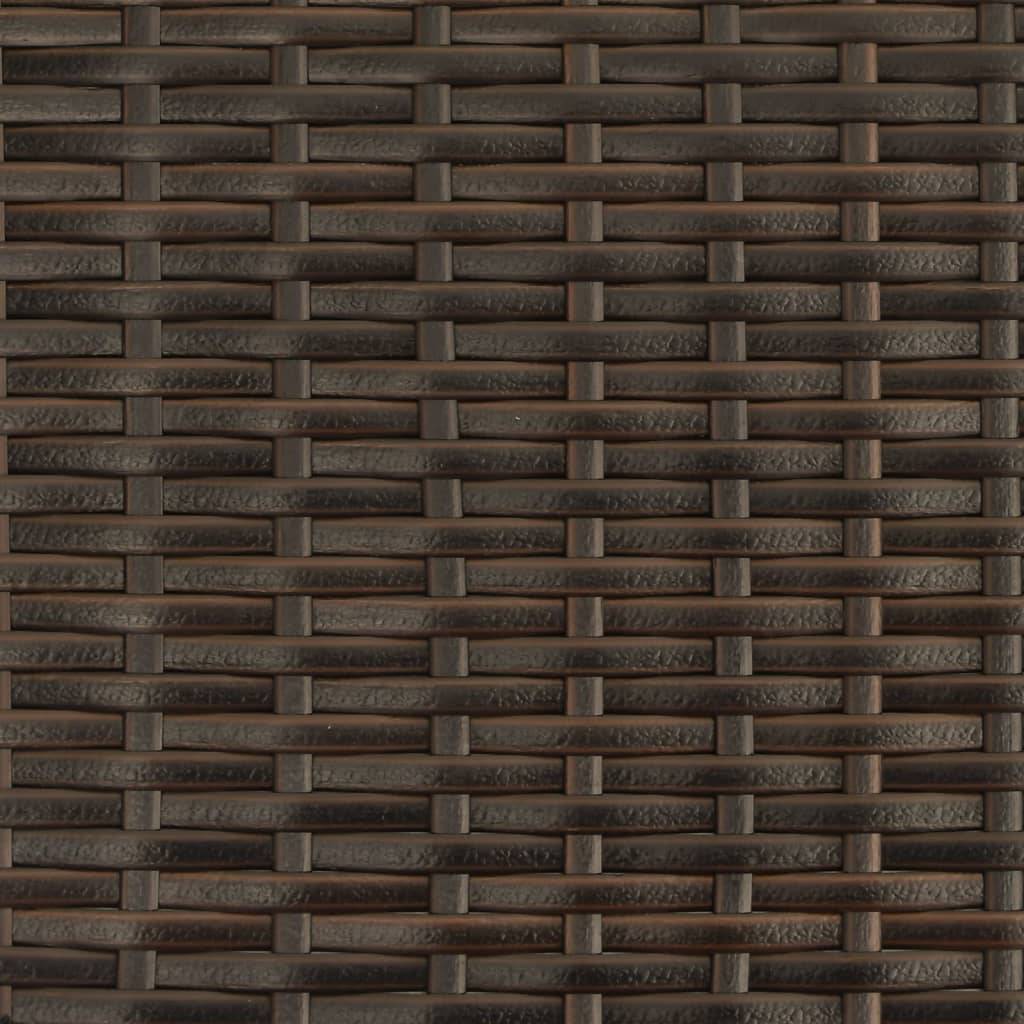 Chaise longue | Transat | Bain de soleil avec auvent et coussins marron résine tressée - Image 10