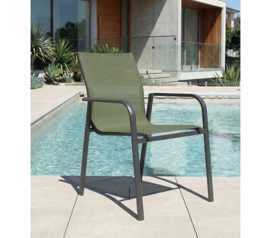 Ensemble table et chaises de jardin 8 places vert MIMIZAN - Image 5