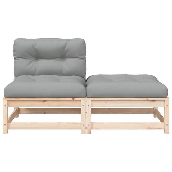 Canapé de jardin | Canapé D'extérieur | Sofa De Jardin sans accoudoirs avec coussins et repose-pieds Maison Chic - Image 5