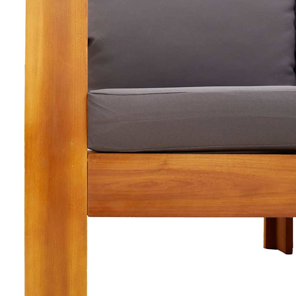 ComfortXL - Canapé Extérieur 2 Places Bois Acacia Robuste et Coussins Gris Foncé Modernes Jardin – ComfortXL Outdoor Living - Image 7