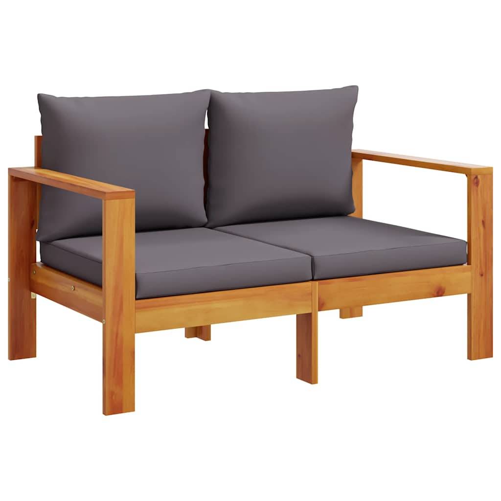 ComfortXL - Canapé Extérieur 2 Places Bois Acacia Robuste et Coussins Gris Foncé Modernes Jardin – ComfortXL Outdoor Living - Image 2