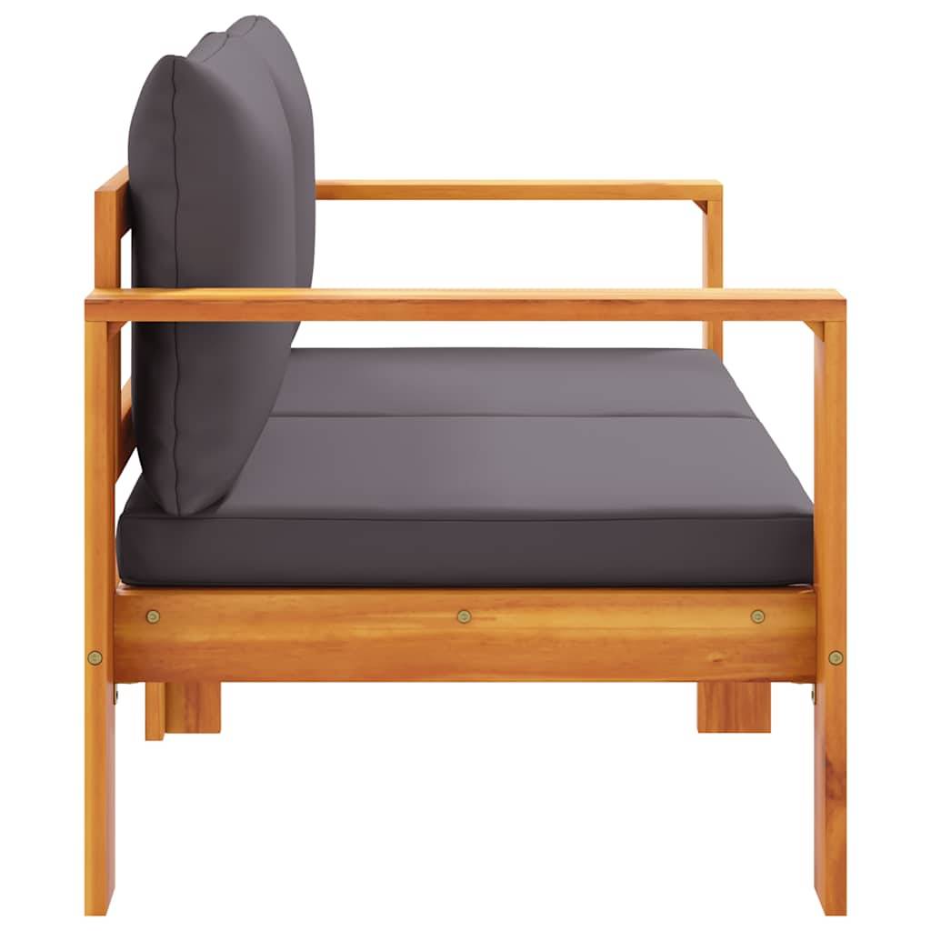 ComfortXL - Canapé Extérieur 2 Places Bois Acacia Robuste et Coussins Gris Foncé Modernes Jardin – ComfortXL Outdoor Living - Image 5