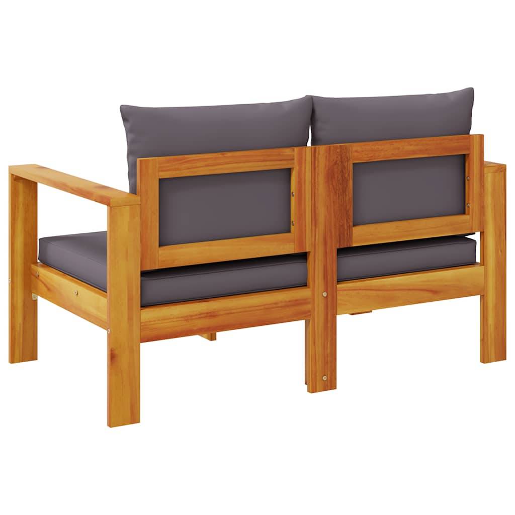ComfortXL - Canapé Extérieur 2 Places Bois Acacia Robuste et Coussins Gris Foncé Modernes Jardin – ComfortXL Outdoor Living - Image 6