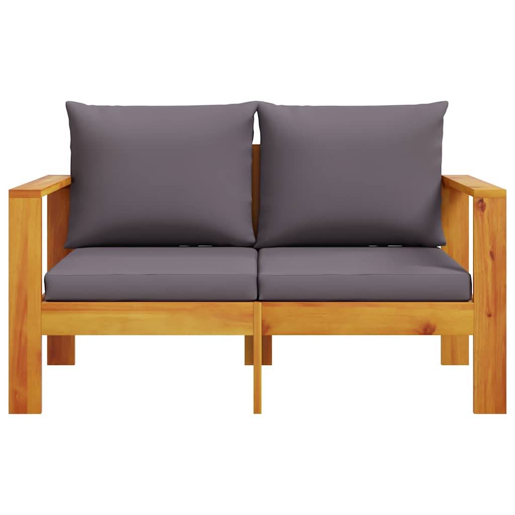 ComfortXL - Canapé Extérieur 2 Places Bois Acacia Robuste et Coussins Gris Foncé Modernes Jardin – ComfortXL Outdoor Living - Image 4