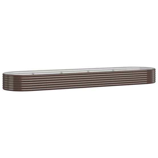 ComfortXL - Grand Carré Potager Surélevé Acier Galvanisé Jardin Culture Ovale 396x100x36 cm Marron - ComfortXL Outdoor Living - Image 2