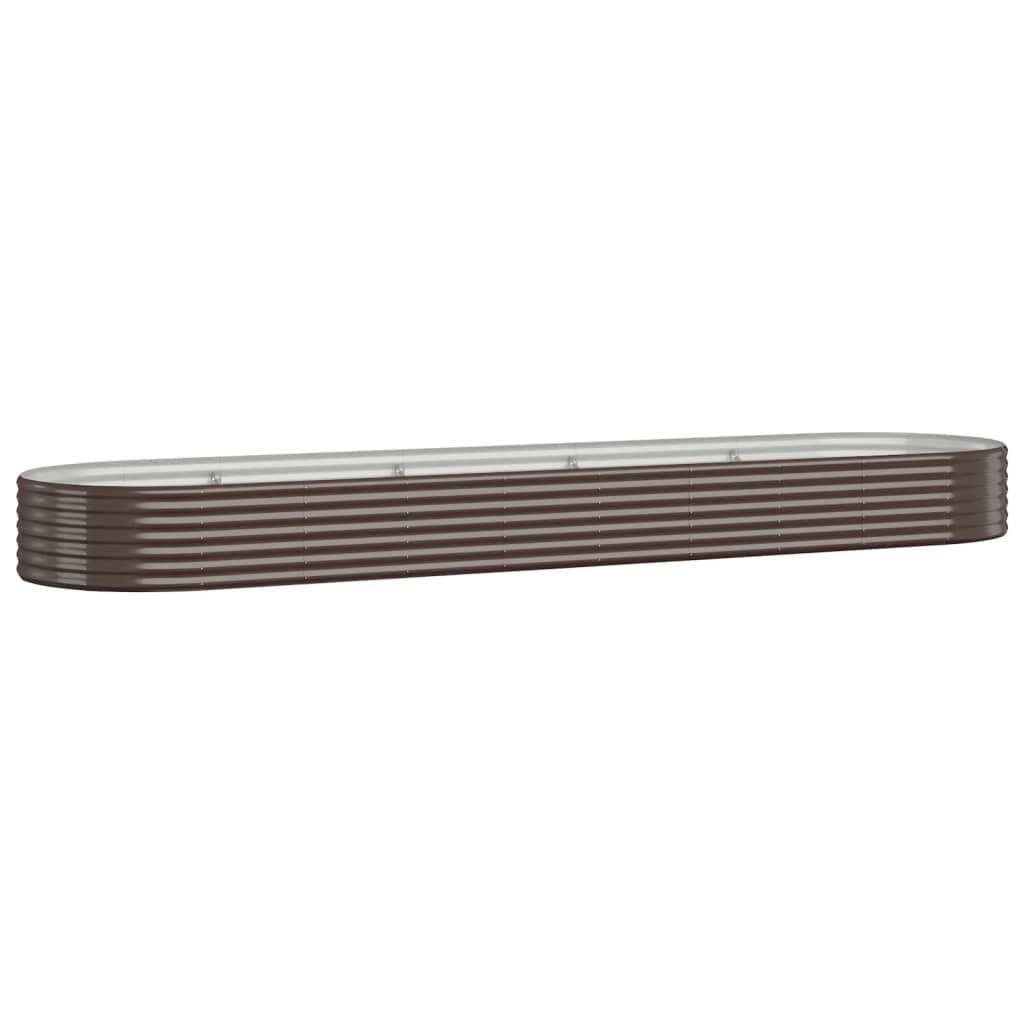 ComfortXL - Grand Carré Potager Surélevé Acier Galvanisé Jardin Culture Ovale 396x100x36 cm Marron - ComfortXL Outdoor Living - Image 2