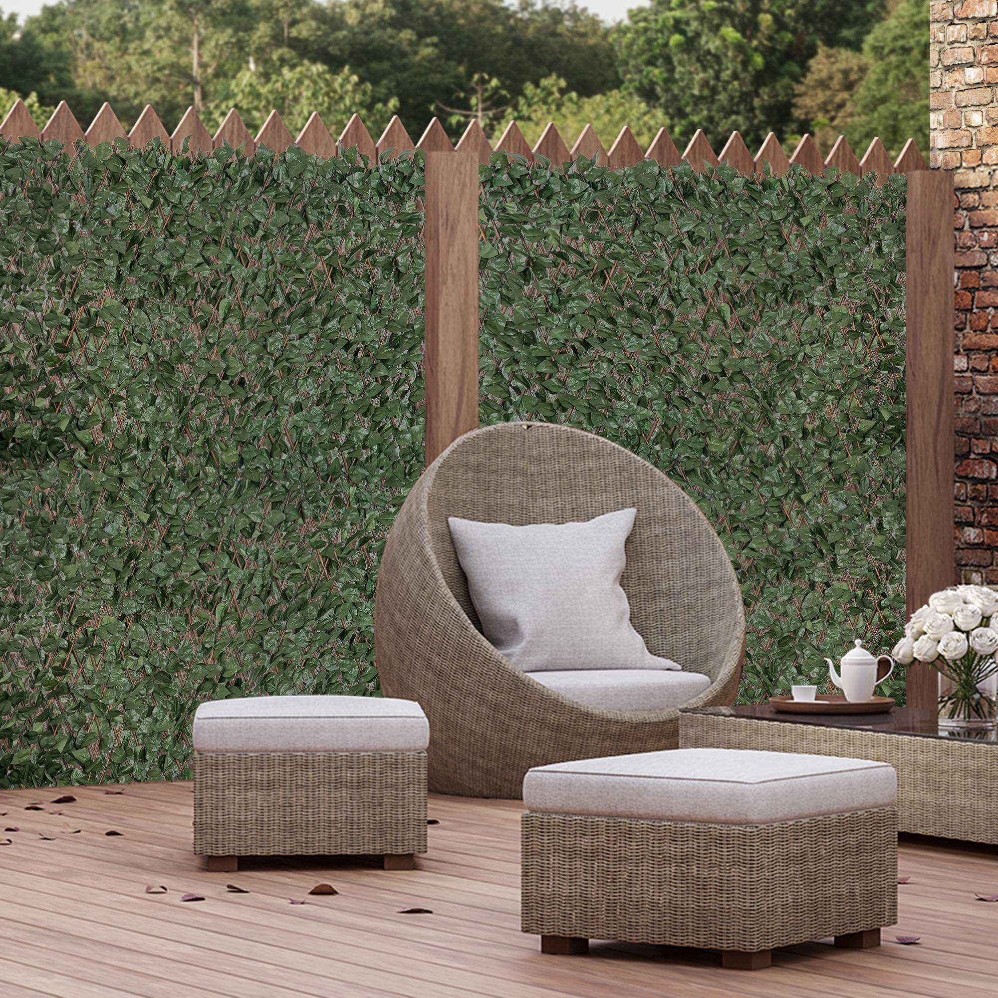 ComfortXL - Haie artificielle lierre polyester osier vert 200 x 100 cm extensible brise-vue - ComfortXL Outdoor Living - Image 3