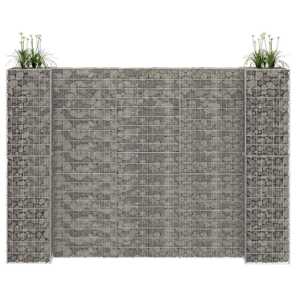 Vidaxl - Jardinière à gabion en H Fil d'acier 260x40x200 cm vidaXL 145665 - Image 1
