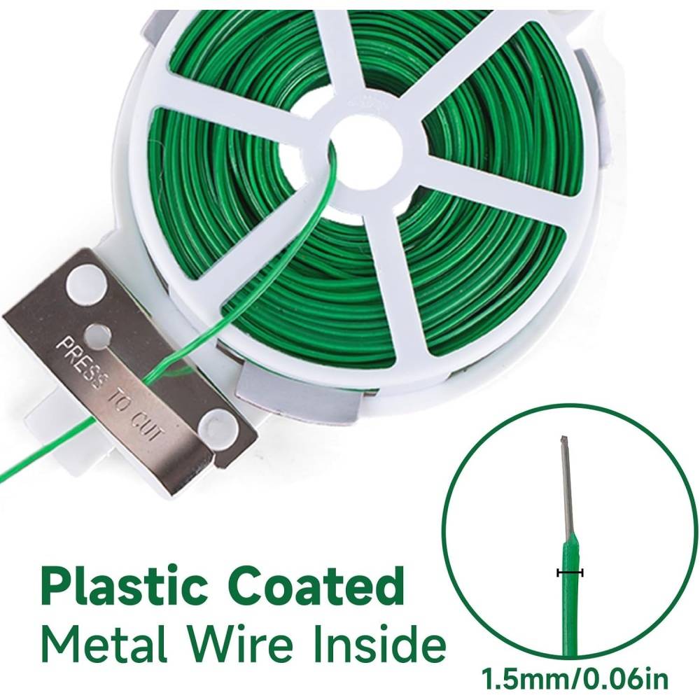 Corde-Fil de jardin vert plastifié 50m - Attaches pour plantes résistantes - Living123 - Image 2