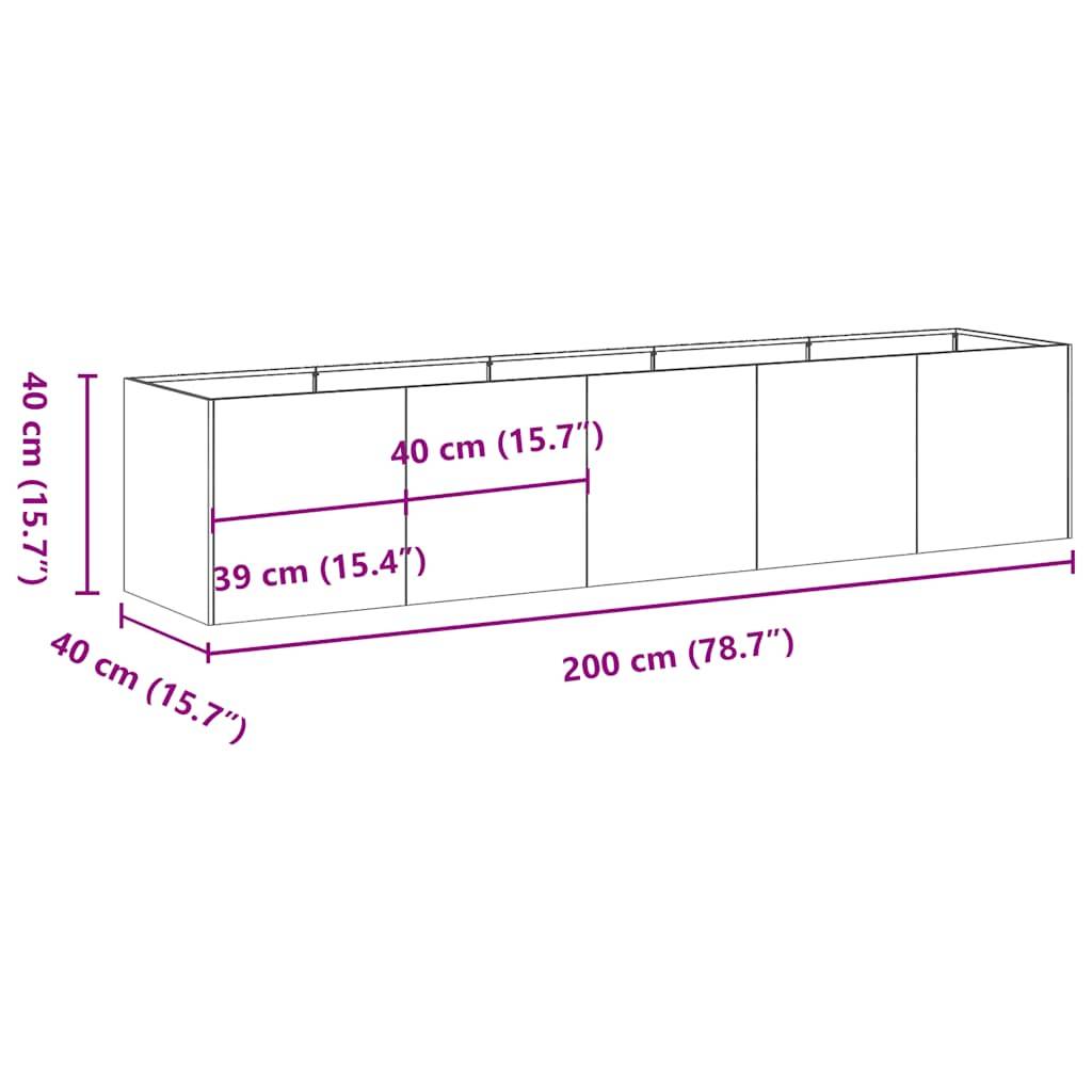 Vidaxl - Jardinière rouillé 200x40x40 cm acier inoxydable vidaXL 860688 - Image 3