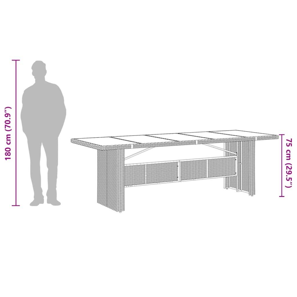 PANGIVO - Table de jardin résine tressée verre trempé marron 240 x 90 x 75 cm - PANGIVO - Image 10