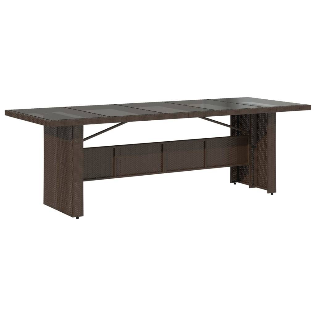 PANGIVO - Table de jardin résine tressée verre trempé marron 240 x 90 x 75 cm - PANGIVO - Image 2