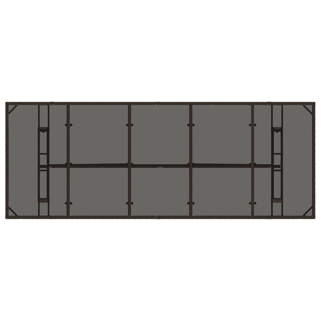 PANGIVO - Table de jardin résine tressée verre trempé marron 240 x 90 x 75 cm - PANGIVO - Image 7
